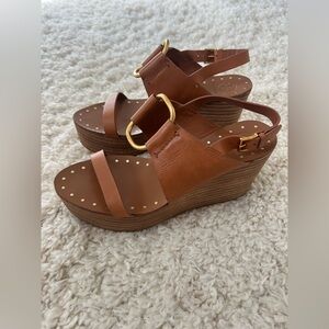 Tory Burch Ravello Platform Wedge Sandals Size 7.5